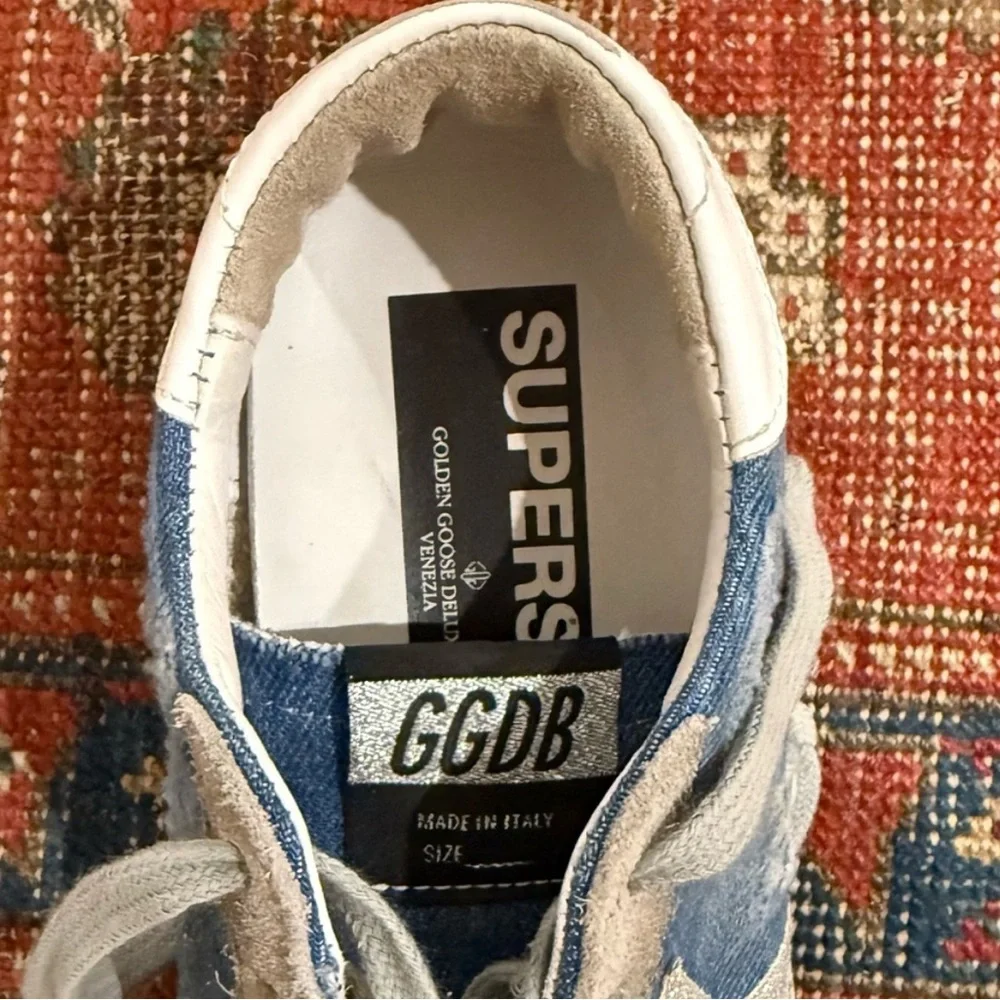 AUTHENTIC Golden Goose DENIM and White Sneakers - Picture 5 of 6
